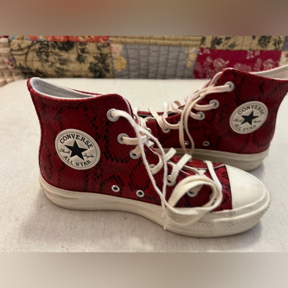 Leather Converse Women's Chuck Taylor All Star Lift Platform High-top, Size 7.5 - Picture 2 of 8